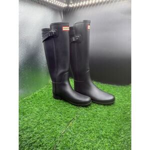 Hunter- Tall Rain Boots- Black- Size 6W